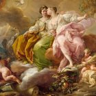 'Alegoría de la Justicia y la Paz' de Corrado Giaquinto (1745, Museo del Prado): la Justicia y la Paz, dos conceptos inherentemente ligados a la idea de un orden natural cuya negación relativista produce sus contrarios, la injusticia y la violencia.