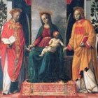 La Virgen María y los dos santos.