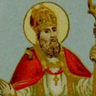 San Ansovino de Camerino, en una estampa de su devoción.