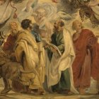 'Los cuatro evangelistas', anónimo del siglo XVII copia de Rubens: San Marcos (león), San Lucas (buey), San Mateo (ángel) y San Juan (águila).