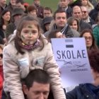 Concentración de protesta contra el programa de adoctrinamiento del gobierno navarro, Skolae.