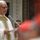 El Papa León XIV preside la santa misa "pro Ecclesia" con los cardenales este viernes 9 de mayo de 2025 por la mañana en la Capilla Sixtina.