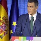 Pedro Sánchez, durante su intervención en el acto de este lunes.
