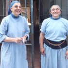Dos de las religiosas, trabajando en el nuevo monasterio.