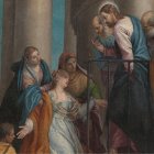 Paolo Veronese representó en 1560 la curación de la hemorroísa, que tocó a Jesús: uno de sus milagros donde más visible se hace el misterio de la Encarnación.