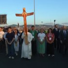 León XIV con la Cruz en Tor Vergata