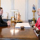 Isaac Herzog, presidente de israel -cargo simbólico, no de Gobierno- con el Papa León XIV en el Vaticano