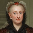 Detalle del retrato de María Amalia de Sajonia por Antonio Rafael Mengs. | Museo Nacional del Prado