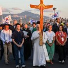 La llegada de León XIV a la explanada de Tor Vergata, donde el 3 de agosto se celebró el acto más numeroso del Jubileo, con los jóvenes.