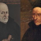 Dos jesuitas y dos gigantes del pensamiento español: Juan de Mariana (1536-1624), en un retrato de Matías Moreno (1878); Francisco Suárez (1548-1617), en un retrato de Juan de Sevilla Romero y Escalante (1667).