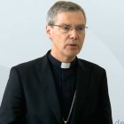 Heiner Wilmer, durante una de sus primeras ruedas de prensa como presidente de los obispos alemanes.