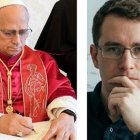 Collage, con el Papa León XIV firmando Dilexi Te y el informático y co-fundador de Anthropic Chis Olah