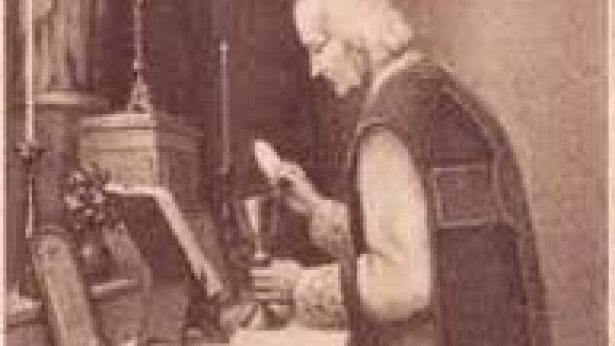 El santo cura de Ars celebrando misa