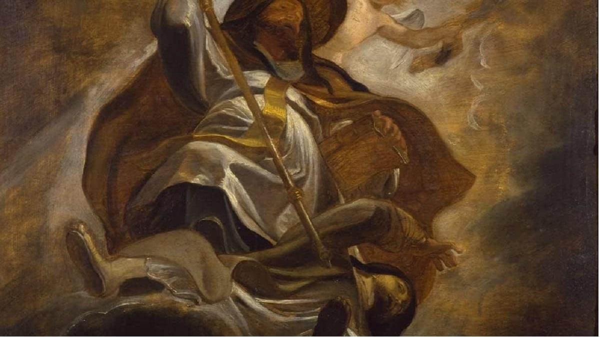 San Atanasio venciendo a la herejía, tal como lo esbozó Pedro Pablo Rubens en 1620