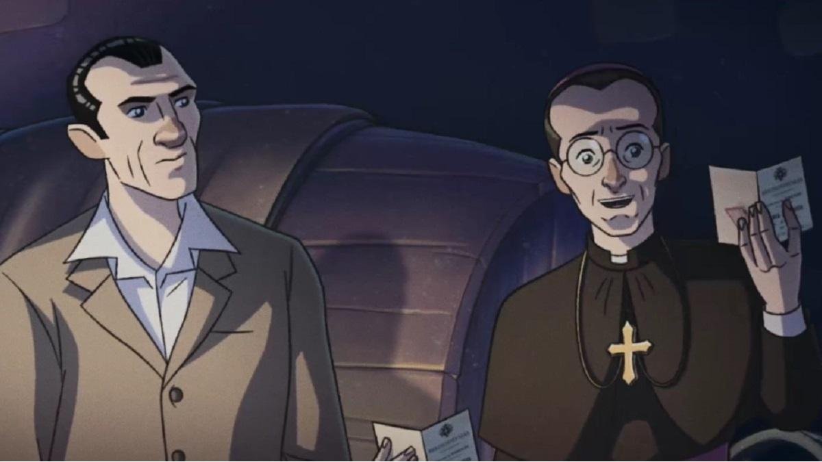 El venerable cardenal Dalla Costa explica su red clandestina al campeón ciclista (y terciario carmelita) Gino Bartali