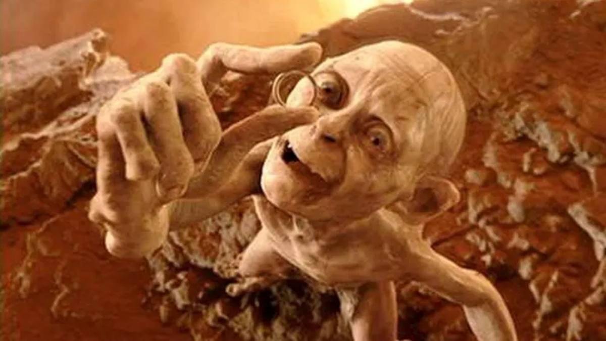 Gollum, encarnación tolkieniana del hombre subyugado por el pecado que simboliza el Anillo.