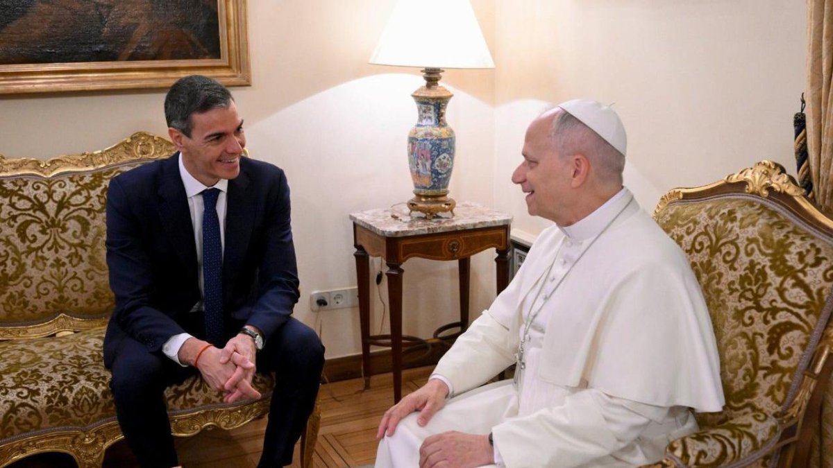 El Papa recibió este lunes 8 de junio al presidente Sánchez en la Nunciatura.