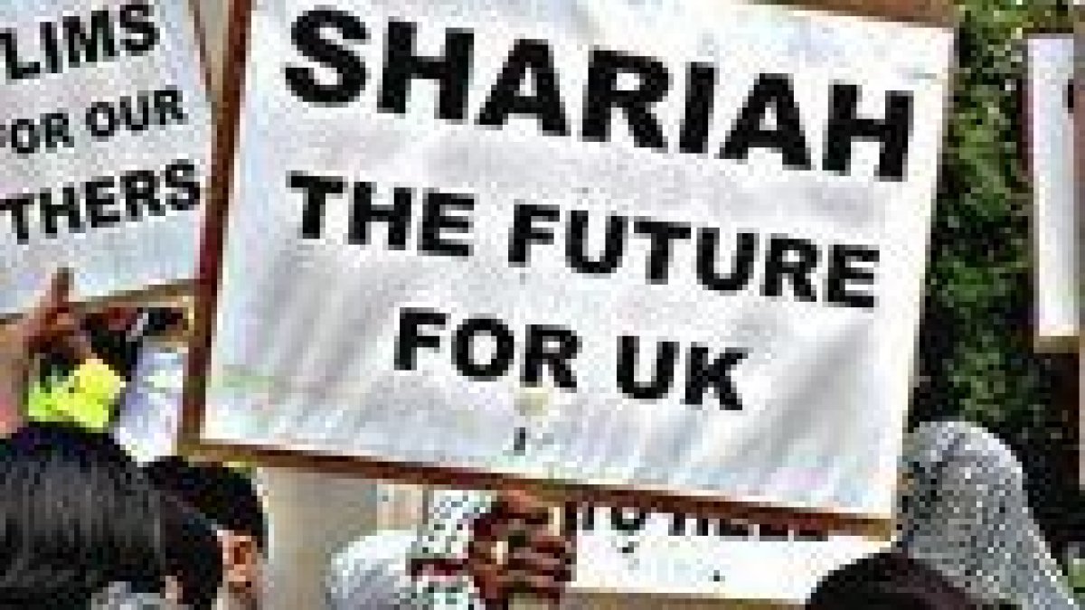 Una protesta musulmana en Reino Unido