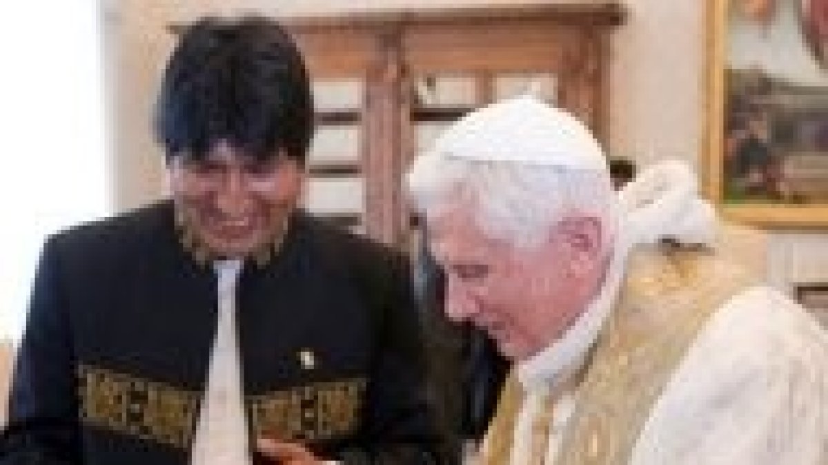 Benedicto XVI y Evo Morales