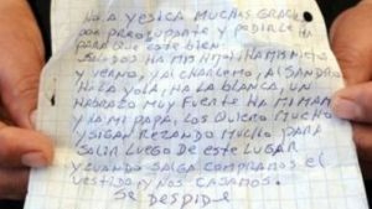 Carta del minero Esteban Rojas