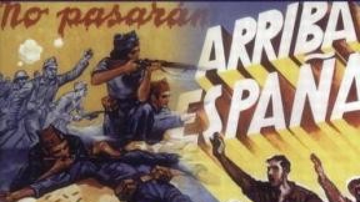 Carteles de ambos bandos de la Guerra Civil.