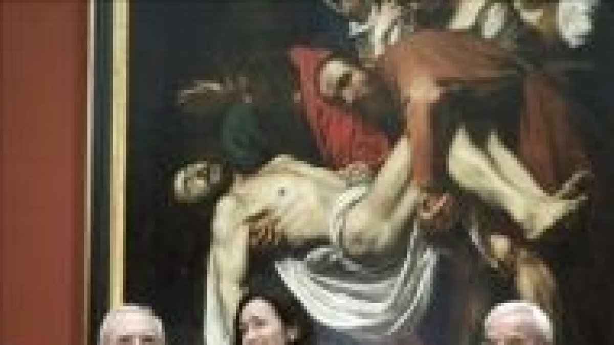 Rouco Varela con la ministra de cultura frente al cuadro