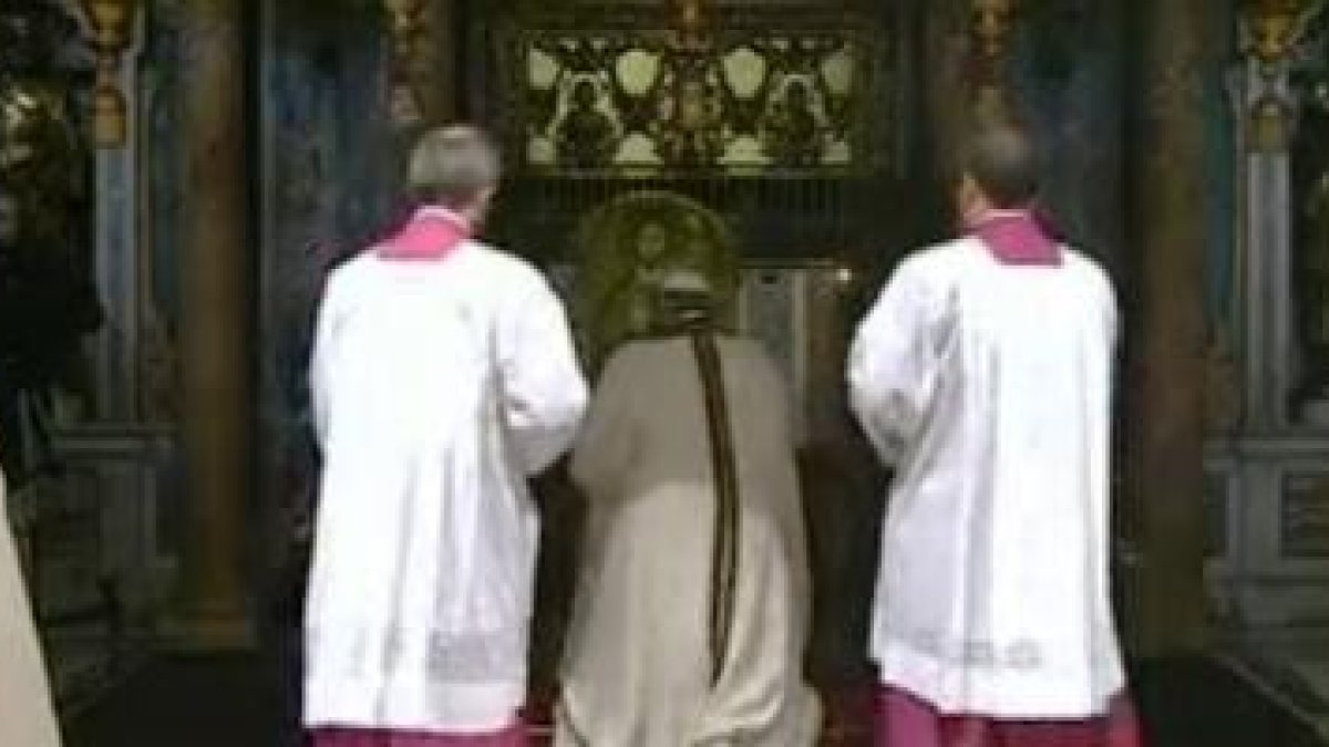 Francisco y los patriarcas ante la tumba de Pedro