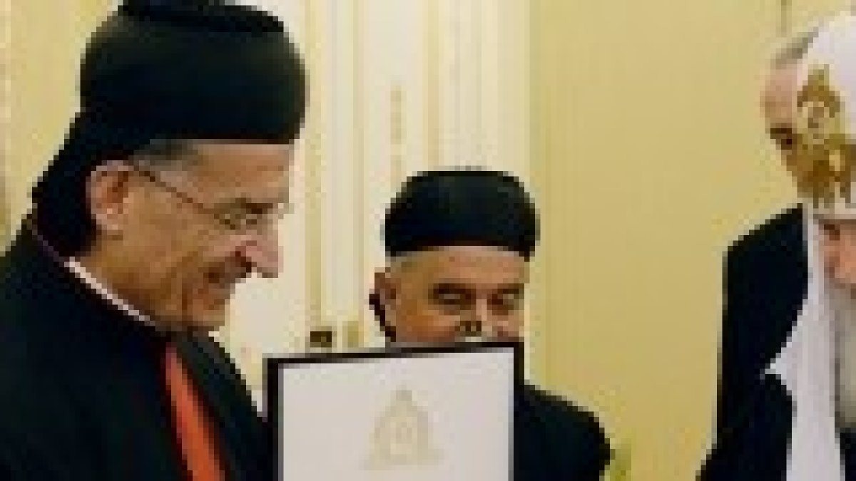 El cardenal maronita con el Patriarca de Moscú
