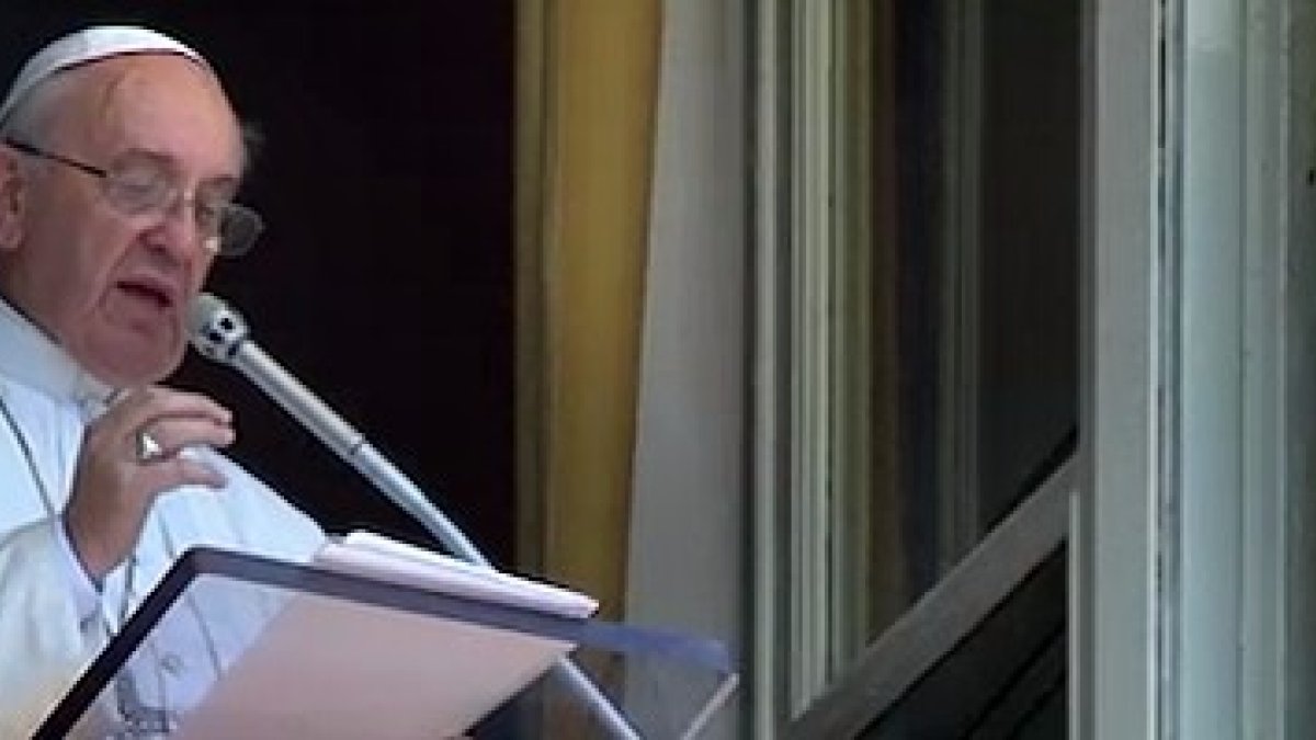 El Papa, durante el Angelus de este 18 de agosto.