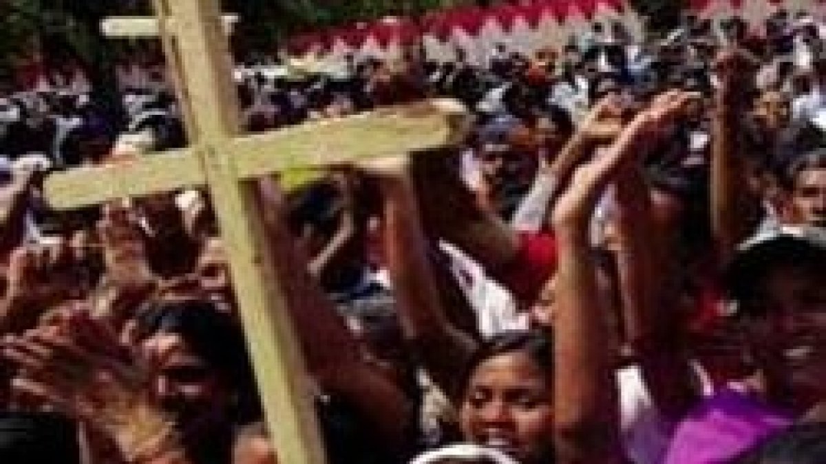 Manifestación de cristianos en la India, donde sufren persecución