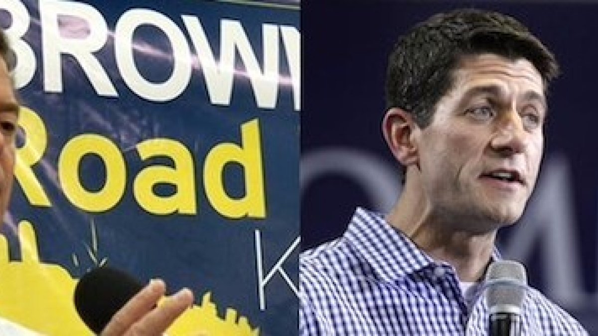 Sam Brownback (izquierda) y Paul Ryan (derecha).