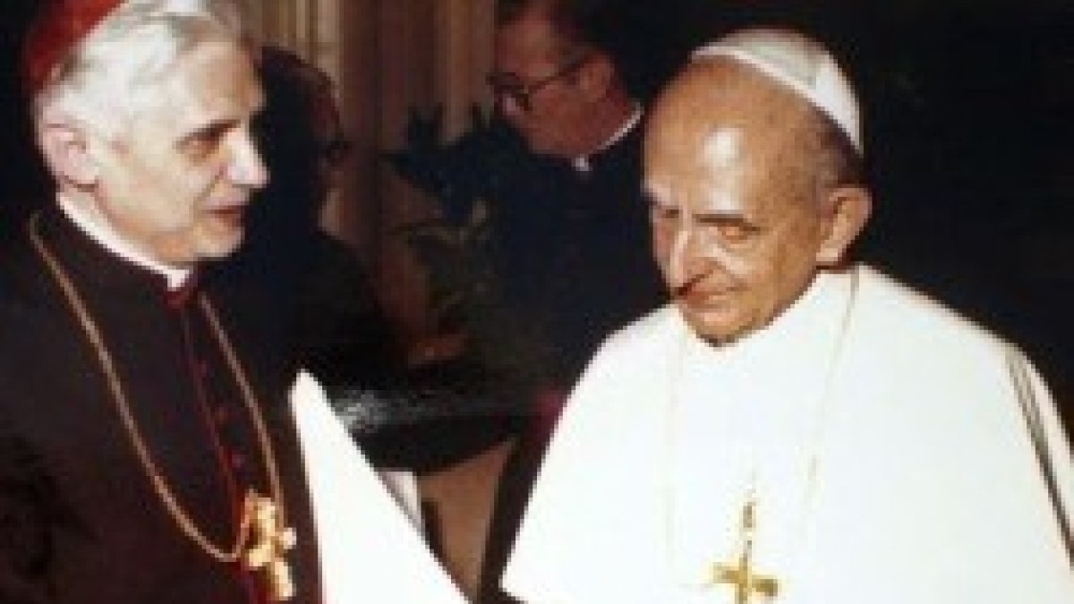 Pablo VI con el cardenal Joseph Ratzinger
