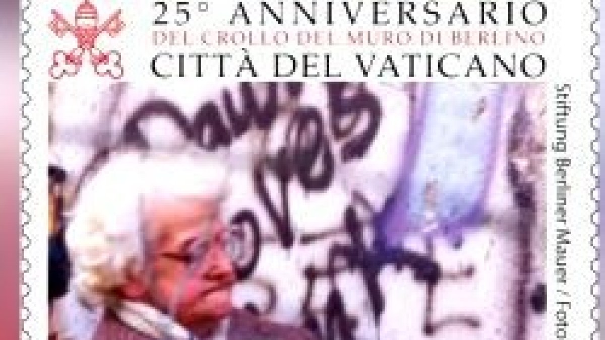 Sello vaticano de 2014 para celebrar los 25 años de la caída del Muro de Berlín... y el papel de los ancianos en ella
