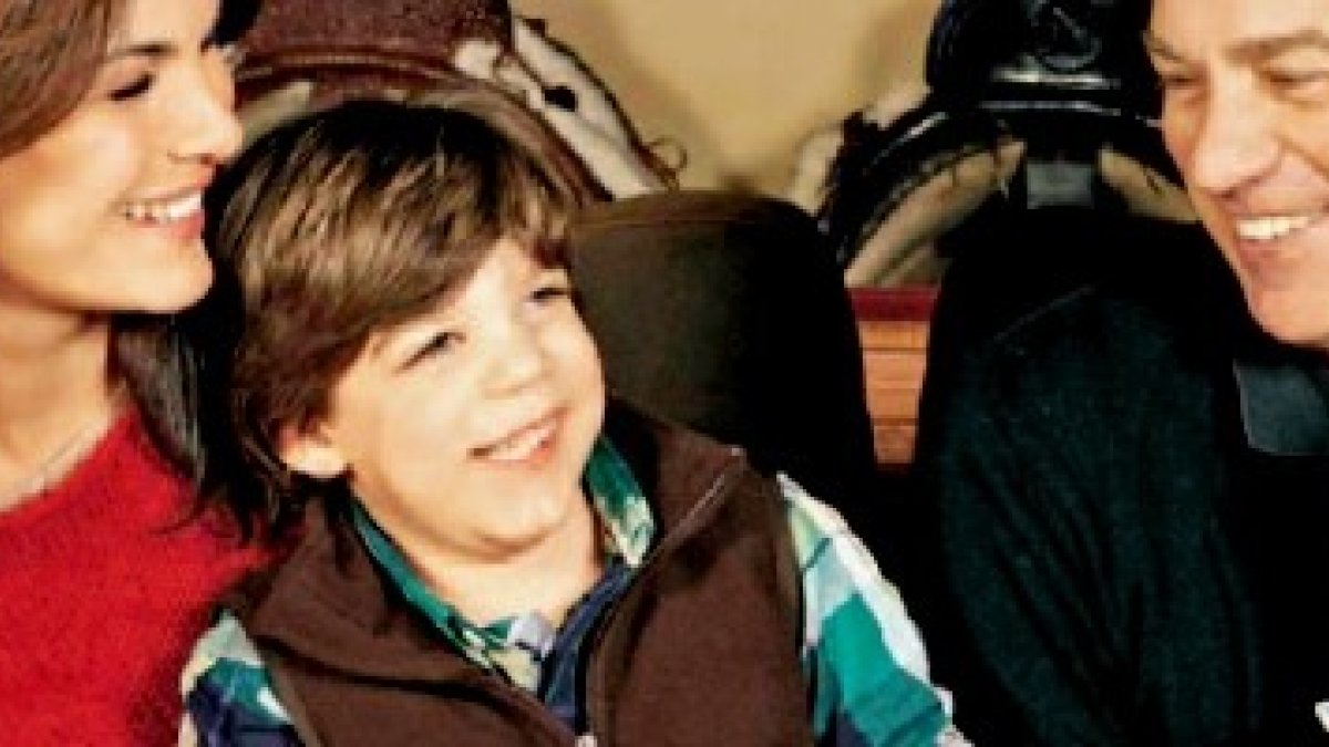 Bertín Osborne con su esposa Fabiola, su hijo Kike -a la izquierda- y su otro hijo Carlos