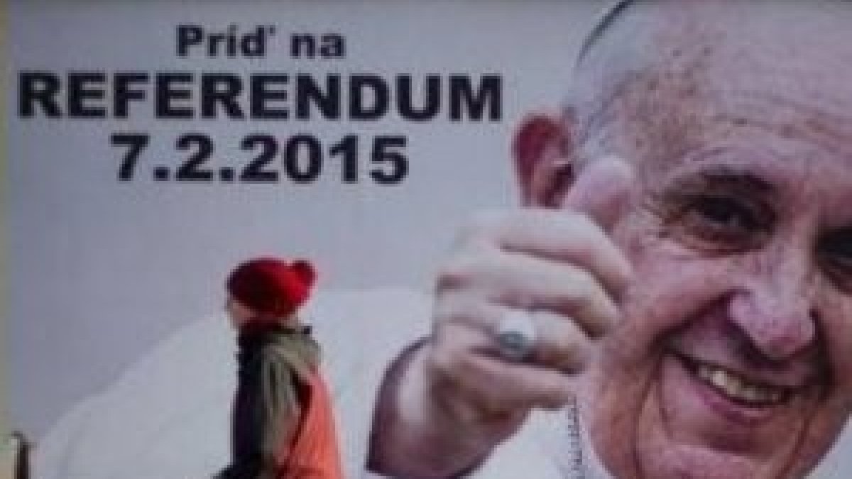 Un cartel de la campaña pro-familia en Eslovaquia