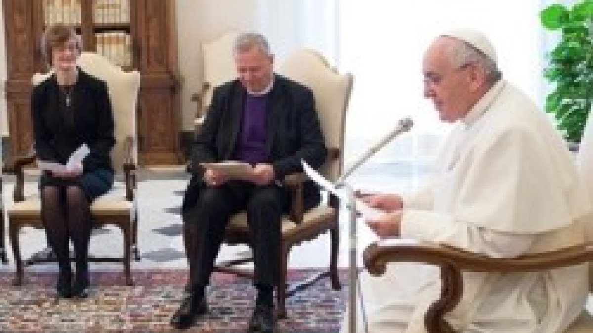 Francisco habló del ecumenismo de la sangre y los mártires ante John Chalmers, moderador de la Church of Scotland, congregación presbiteriana