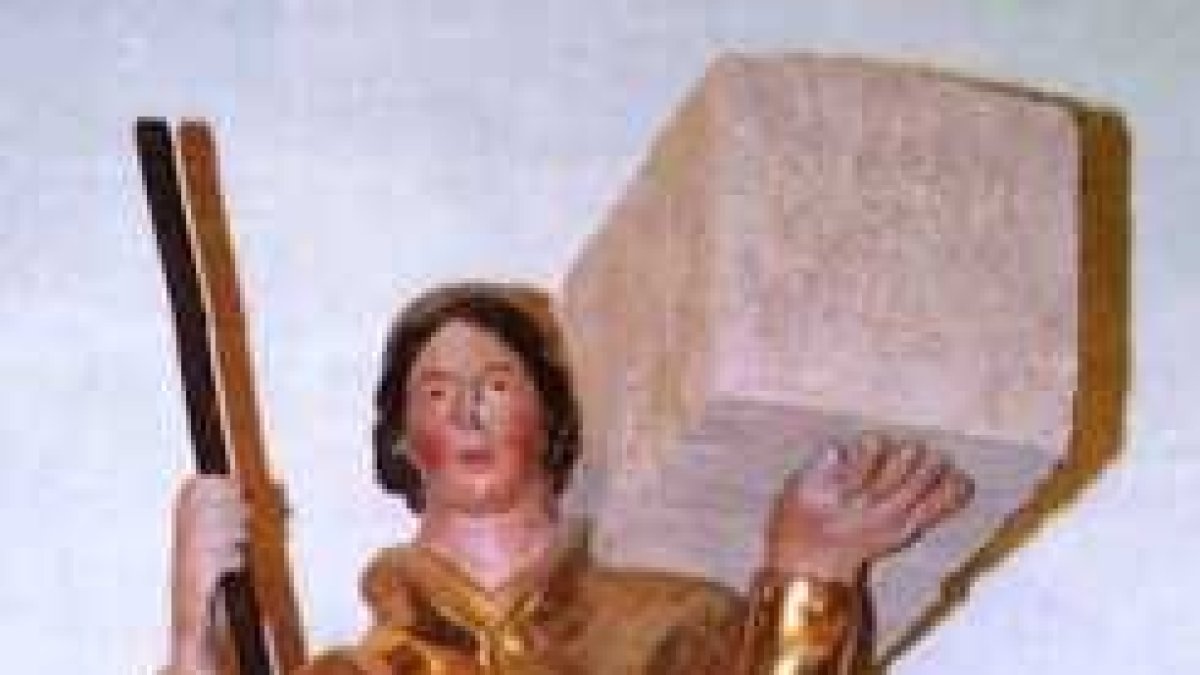 San Benezet con la piedra.