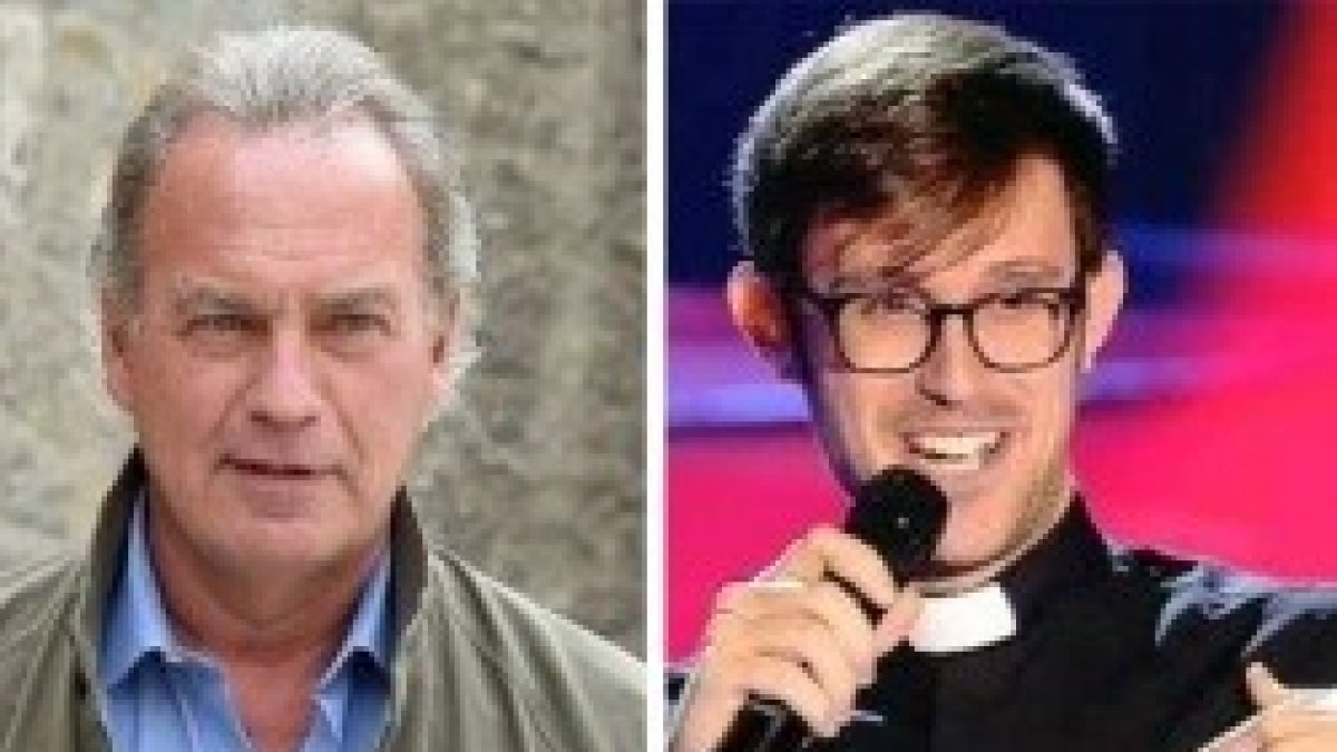 El cantante y presentador Bertín Osborne y el misionero redentorista padre Damián, entre los Premios Bravo 2015