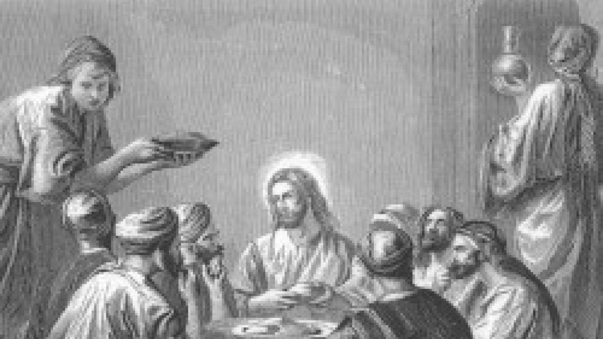 Él entró y se puso a la mesa.