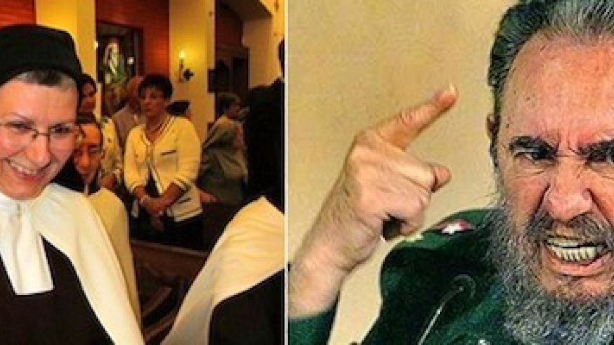 A la derecha, Fidel Castro a mediados de los 90, en la época en la que la hermana Carmen Zamora pudo escapar de la isla.