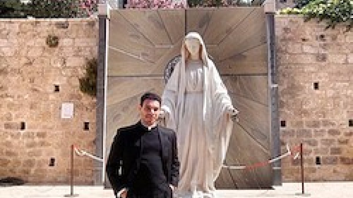 Tony Amato, en la basílica de la Anunciación de Nazaret.