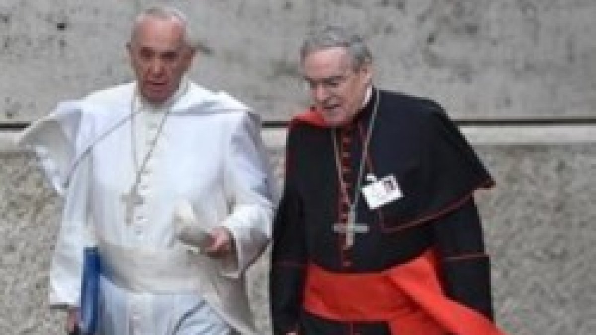 El cardenal Sistach con el Papa Francisco el pasado 10 de octubre de 2015, al iniciarse el Sínodo de la Familia