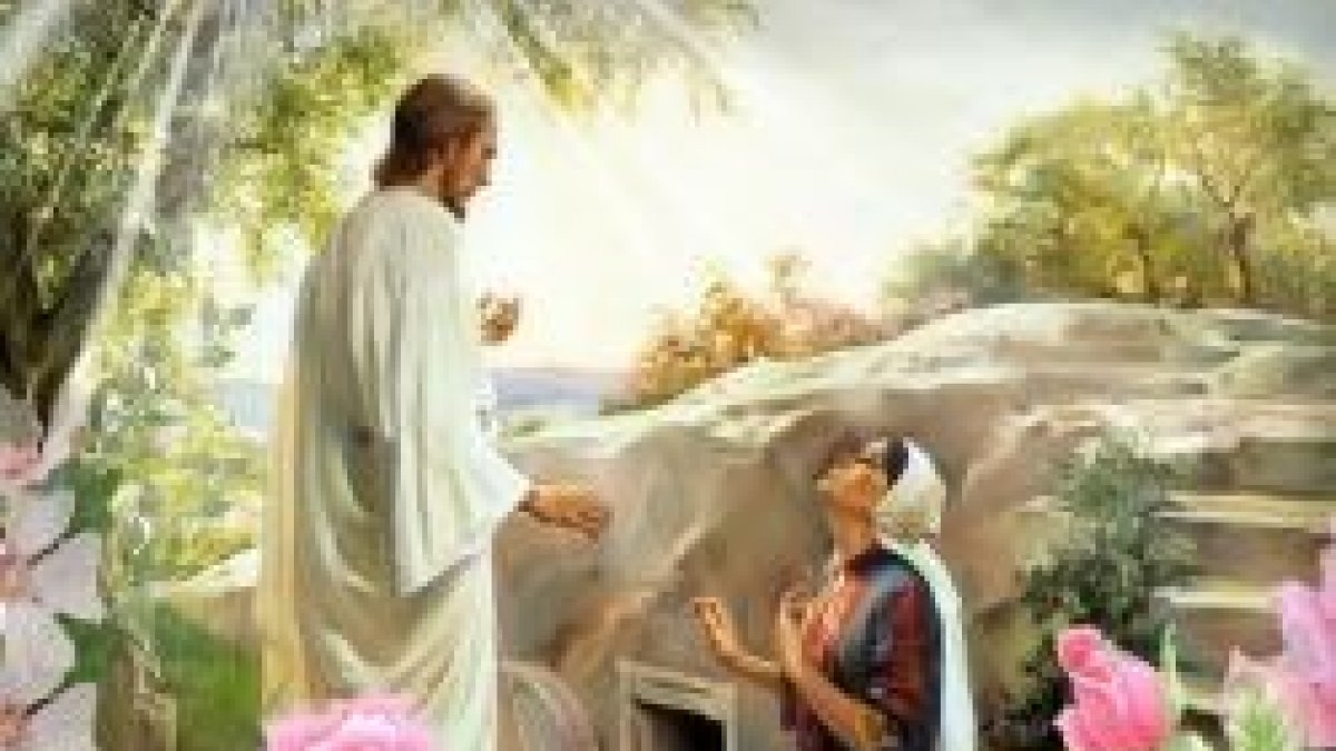 Jesús, resucitado, se apareces a María Magdalena.