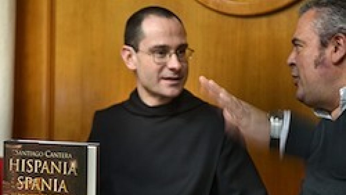 Santiago Cantera, historiador y benedictino, en una de las presentaciones de su libro, clave para entender los sucesos de 585-589.