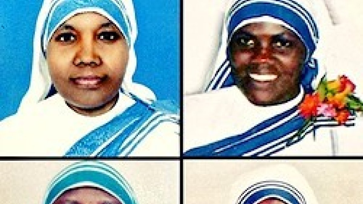 De arriba a abajo y de izquierda a derecha: la hermana Anselm, la hermana Reginette, la hermana Judith y la hermana Margarita.