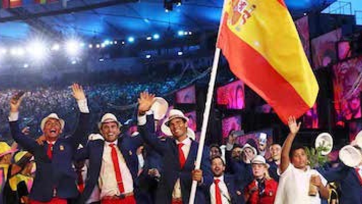 Parte de la delegación española en la ceremonia inaugural de los JJOO Río 2016