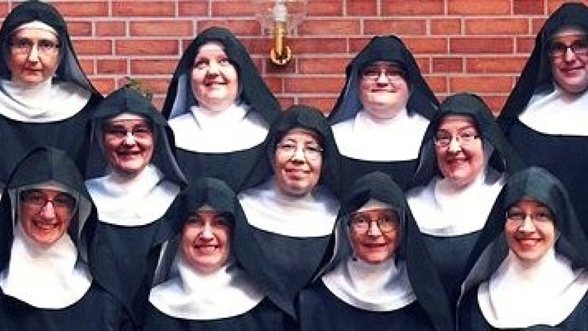 Las benedictinas del convento del Sagrado Corazón en Borghamn - la que está más a la derecha es Gabriella