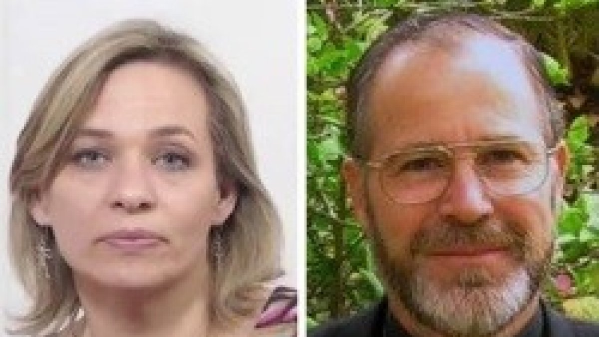 Carolina Goic, presidenta de la Democracia Cristiana chilena, y el obispo Bastres, de Punta Arenas