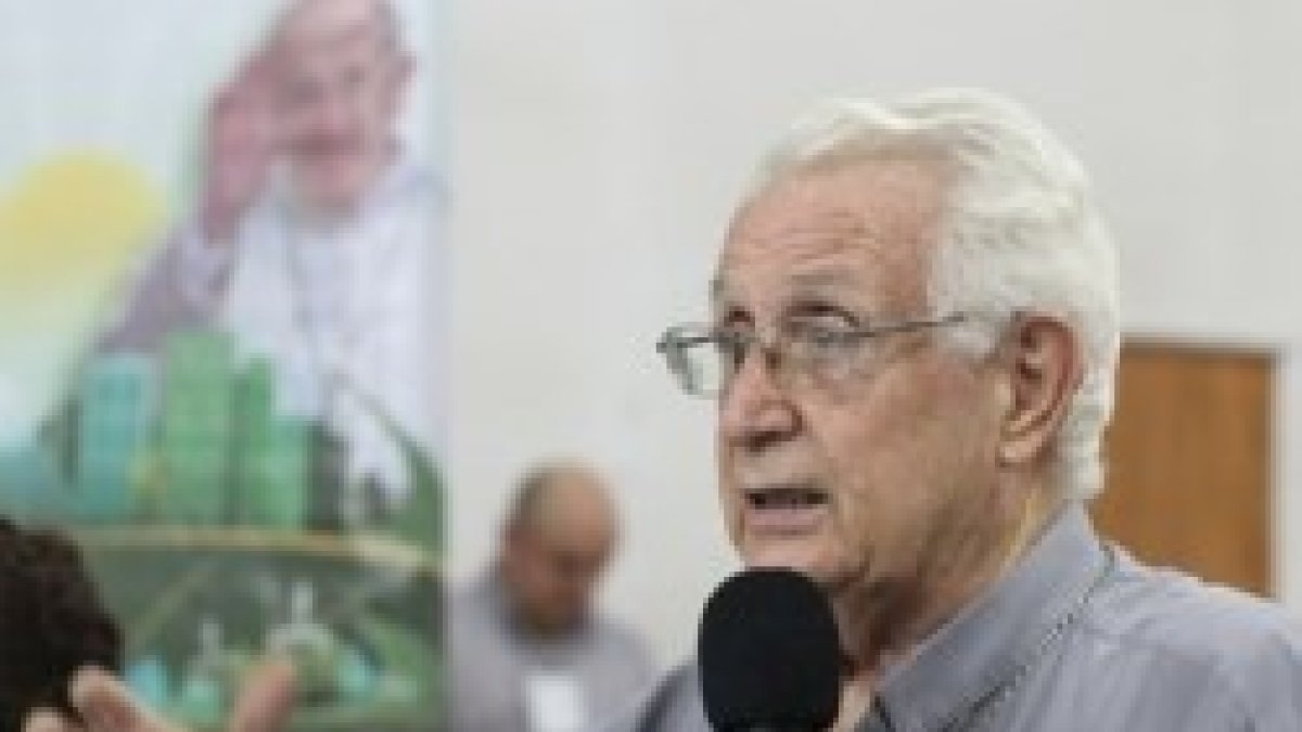 El obispo Galbusera, de Pucallpa, Perú, en el encuentro de la Red Panamazónica