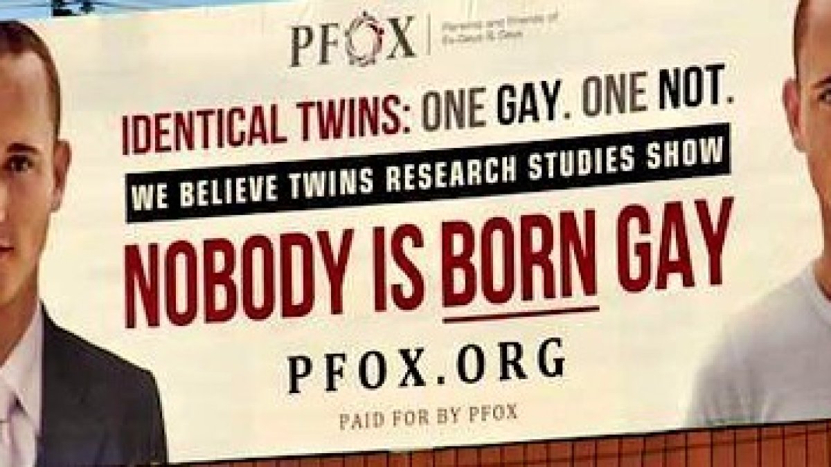 La campaña de PFOX afirma lo que los estudios científicos sugieren: no existe el llamado gen homosexual.